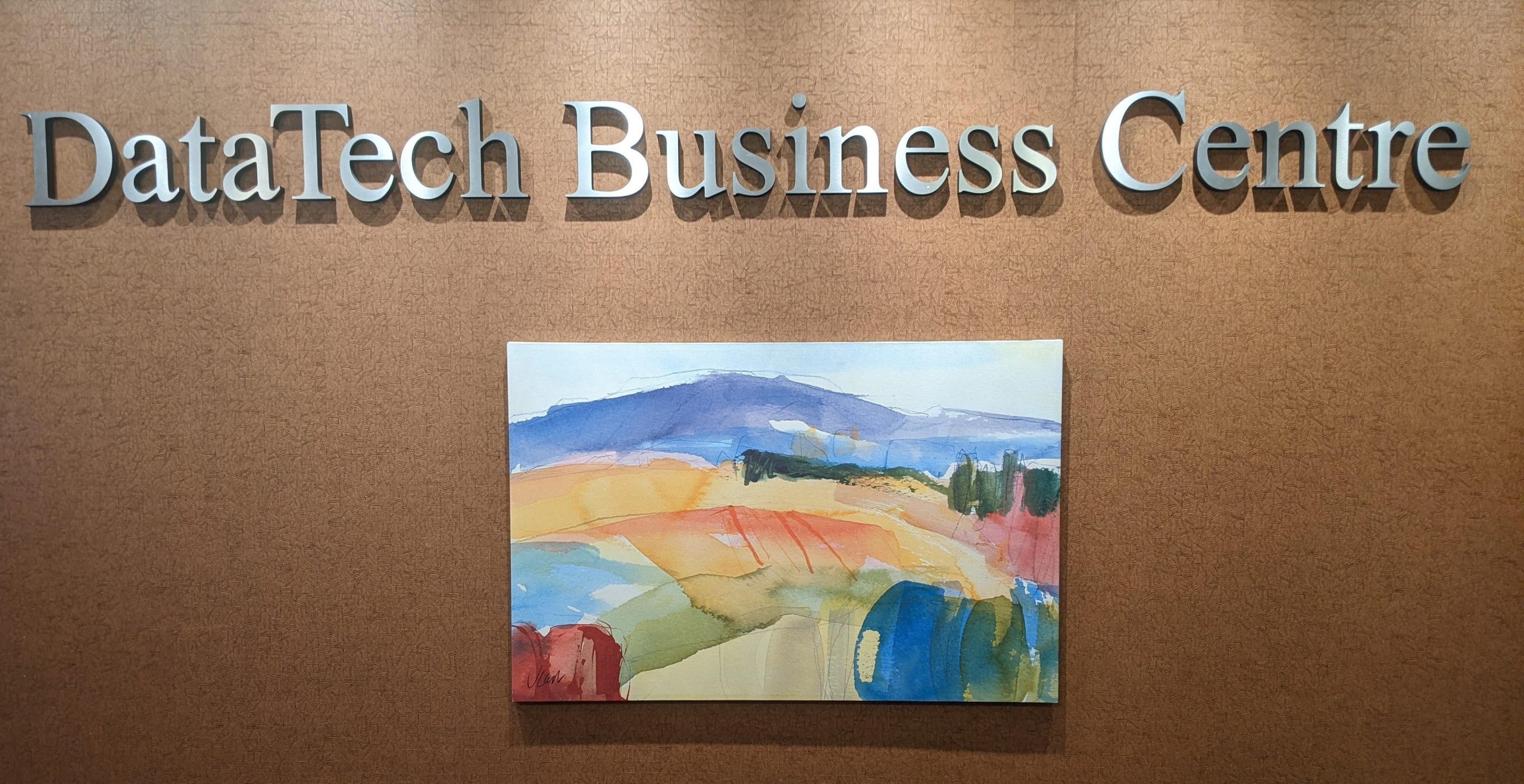 datatech, sign, lobby